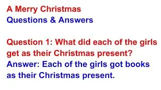 A Merry Christmas | Question Answer | New Aster Advanced | Class 5 | Chapter 1