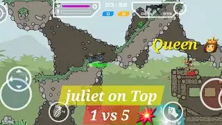 one vs five | queen Juliet 👸 💥| minimilitia d2a | TDM Tips | classic | #gameplay #minimilitialive