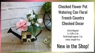 Custom Artist Home Inspiration Decor, Vintage Checked Florals French Country Decor, Rustic Checks