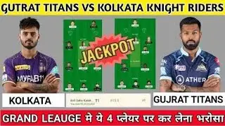 GT vs KOL Dream11: Fantasy Tips, Stats and Grand League Picks.🔥| Grand League team 2 Crore Winning 😳