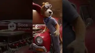 MICHI ASUSTA A FIRU MIENTRA ARREGLA EL CARRO #sora2