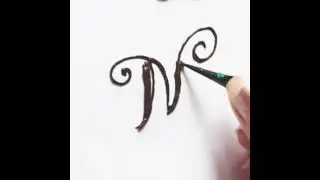 N letter calligraphy mehandi tattoo design | fancy letters part 14