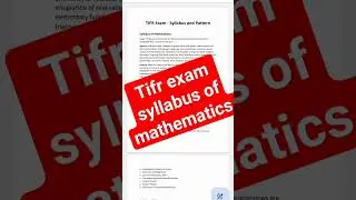 #Tifr exam syllabus of mathematics