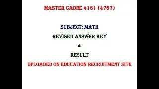 Math Result 2022 Revised - Master Cadre 4161 (4767