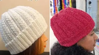 Gorro tejido en vertical tama&ntilde;o adulto