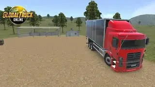 Global truck online carregado de trigo pressão total.