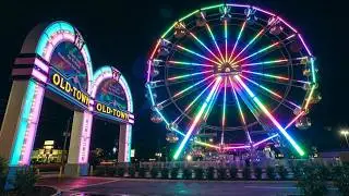 OLD TOWN KISSIMMEE AND FERRIS WHEEL AT NIGHT