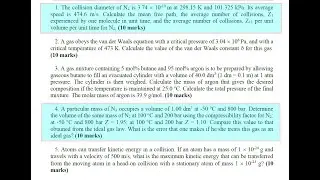 Thermodynamics -Molecular Collision: particle collisional frequency/density, Compressibility Factor