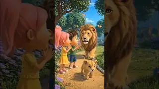 शेर बना परिवार का हिस्सा #कार्टून #new #lion #trending #love #music #family #cartoon #family