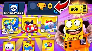 КУПИЛ ВЕСЬ BRAWL PASS 2 СЕЗОН на АККАУНТ 0 КУБКОВ! 2000 ГЕМОВ НА НОВЫЙ АККАУНТ! ВОЛЬТ BRAWL STARS