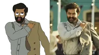 Ram Charan & Junior NTR_ Funny Drawing | Natu Natu Song | RRR 💥