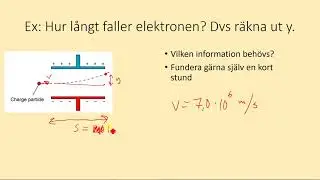 Elektrons r&ouml;relse i elektriskt f&auml;lt