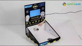 CDU Type Paper Corrugated Counter Display with Video Player LCD for LED lights Displays -SAFEKA