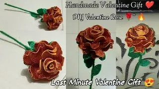 DIY Valentine Rose Flower 🌹 | Handmade Glitter Foam Rose Craft for Valentine&rsquo;s Day Gift