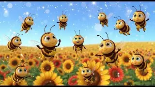 Counting Busy Bees in the Flower Field | Nursery Rhyme Song for Kids