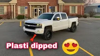 plasti dipping my front bumper on my 2017 chevy silverado only 33 dollars looks great MUST WATCH!!