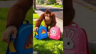 🎒 Who Crushed My School Bag?! 🐒 Monkey Did WHAT?! 🍌#monkeytrouble #funnyshorts #kidsshorts #shorts