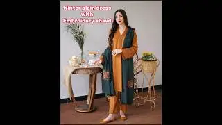 Winter plain suits with Embroidery shawl |#fashion #subscribe #trending #winter #shorts