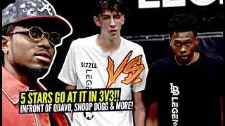 QUAVO Watches Chet Holmgren, Amari Bailey & Peyton Watson GO AT IT In INTENSE 3v3 Half Court!!