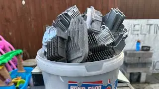 Melting aluminium heat sinks at home - trash to treasure 