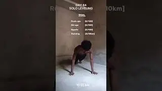 Morning routine solo leveling Day 64/90days#sololevelingworkout#fitnessjourney#bodybuilding#anime