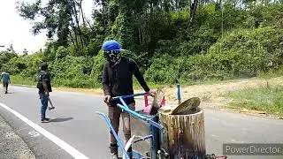 Cara membuat marka jalan menggunakan alat manual
