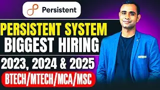 Persistent system official hiring | Batch 2025/24/23 | Btech/Mtech/MSC/MCA
