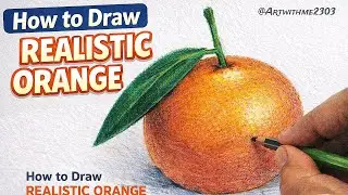 How to Draw a Realistic Orange 🍊 | Easy Color Pencil Drawing