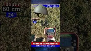 Minelab Vanquish 540 🧐👍😲 test with WW 2 Helmet in All Metal mode #shortsvideo #metaldetectors
