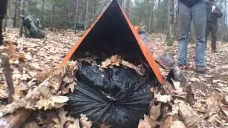Backpacker survival class at Maine primitive skills school