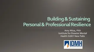 Building and Sustaining Personal and Professional Resilience Webinar - July 8, 2020