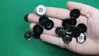 Black Resin 20mm 4-Hole Round Buttons Pack Of 20 HA10395