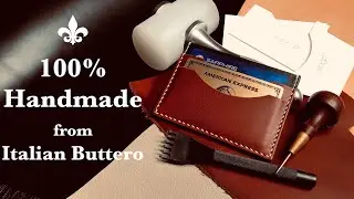 Making a Leather Card Wallet from Italian Veg-Tan - 100% Hand Stitched