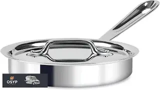 All Clad D3 3 Ply Stainless Steel Sauce Pan 1 Quart Induction Oven Broiler
