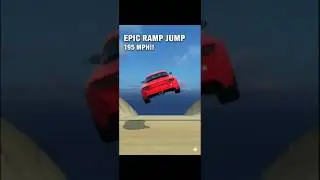 195 MPH car ramp jump!Extreme crash test 😱 #shorts#carjump#rampjump#crazy#speed#game