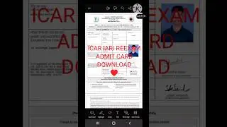 ICAR IARI EXAM ADMIT CARD DOWNLOAD &hearts;️ icar admit card || #shorts #viral #army #short #governmentjobs