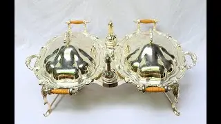 Silver Plate Food Warmer Double Tureen Service Sheffield