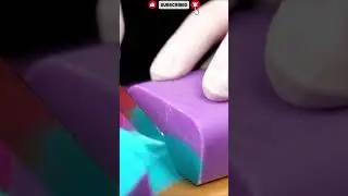 Ultra-Realistic ASMR Color-Changing Wax Cutting 🎨🔪 | Cinematic Macro #asmr #shorts #viral