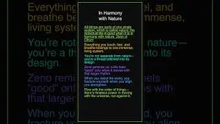 In Harmony with Nature &mdash; A Stoic Rewriting  #Stoicism #Zeno #Philosophy #Wisdom #Nature