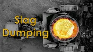 Slag Dumping from Inside and Outside the U Frame Slag Pot Carrier.