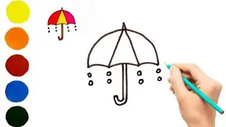 How to draw a umbrella ☔l step by step umbrella drawing l Easy and simple umbrella drawing 
