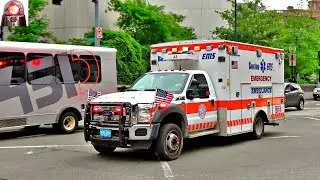 Boston EMS Ambulance A4 Responding with Rumbler Siren - Great Lights