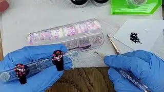 Breast Cancer Awareness Nails 🎀✨️🖤 Watch Me Work| No Talking #breastcancerawareness  #madamglam