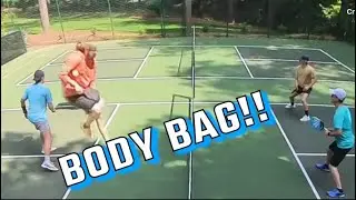 BODY BAG in backyard pickleball!! 5/4/24 - Kyle/Ryan vs Logan/Josh