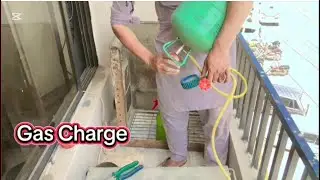 How To Charge Window Ac Gas😳| #technology #foryou #technician #windowac #vlog #fyp #funny #facts