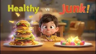 Healthy Eating vs Junk Food | Kids Cartoon Story About Good Habits