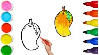 How To Draw cute Mango Drawing, Painting & Coloring For Kids and Toddlers_🌈🎨