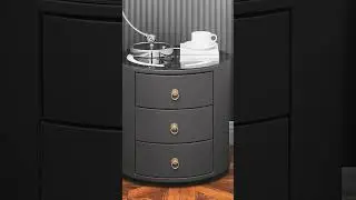 Modern Nightstand with 3 Drawers, Smart Nightstands with Wireless Charging Station,