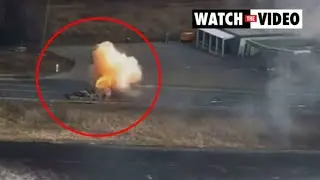 Ukrainian artillery fires on Russian tanks outside Kyiv