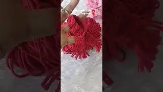 Crochet mini red scarf keychain 🧣#shortsyoutube #gift #crochet #explore #crocheting #vairalvideo